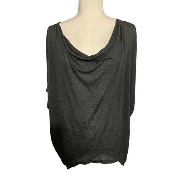 graham spencer solid charcoal gray rhinestone tank cowl neck top small - Picture 1 of 6